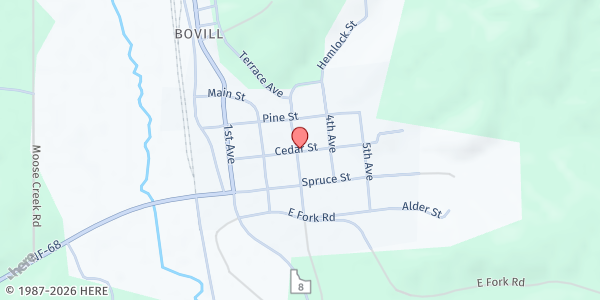 Map showing Latah County Mobile Pantry-Bovill at Carolynn Park at Carolynn Park, Bovill, ID