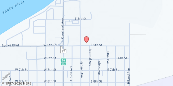 Map showing South Central Community Action Partnership - Burley at 314 E 5th St, Burley, ID