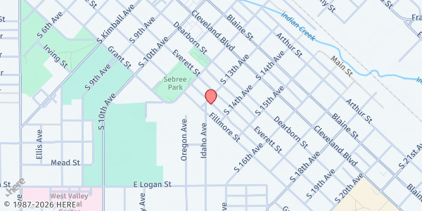 Map showing Oasis Worship Center at 615 S 13th Ave, Caldwell, ID