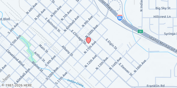 Map showing Salvation Army - Caldwell - Food Distribution Center at 1015 E Chicago St, Caldwell, ID