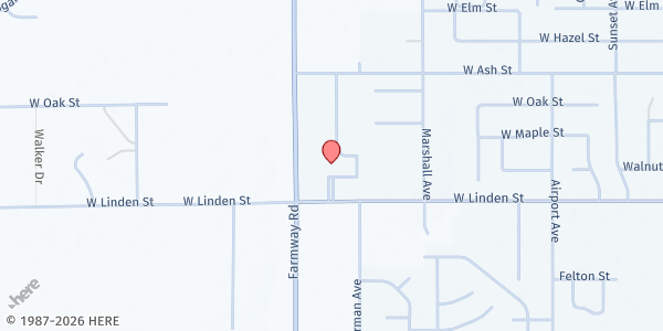 Map showing St. Clare's Church at 1122 Linden St, Caldwell, ID