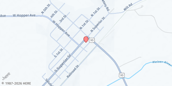 Map showing Cambridge-Midvale Senior Center at 40 N Superior St, Cambridge, ID