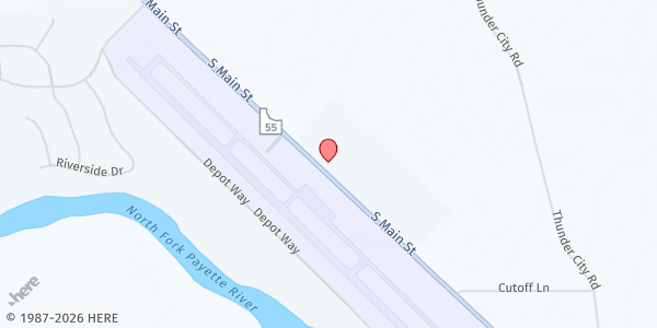 Map showing Cascade Food Pantry at 1470 S Main (Hwy 55), Cascade, ID