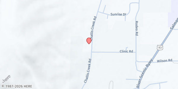 Map showing Custer County Mobile Pantry - Challis (Challis Senior Center) at 695 Challis Creek Rd., Challis, ID
