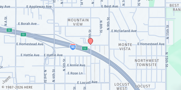 Map showing Canvas Community Outreach at 2200 N 7th St, Coeur d'Alene, ID