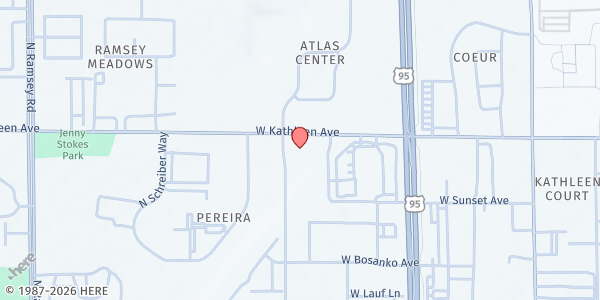 Map showing Heart Reach Inc at 772 West Kathleen Ave, Coeur d'Alene, ID