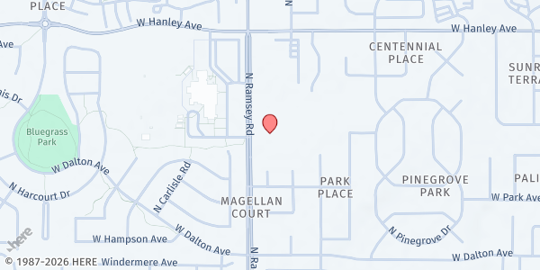 Map showing Lake City Community Church at 6000 N. Ramsey, Coeur D'Alene, ID
