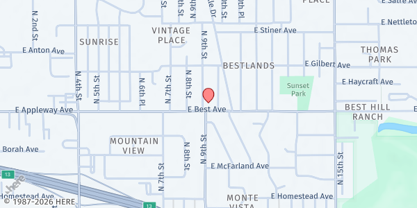 Map showing The Altar at 901 E. Best Ave., Coeur D'Alene, ID