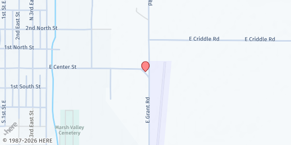 Map showing Bannock County Mobile Pantry - Downey at E Center St., Downey, ID