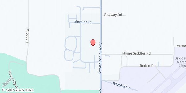Map showing Community Resource Center of Teton Valley at 1420 ID-33 Suite 204-B, Driggs, ID