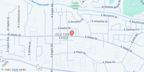 Map showing City of Eagle - Senior Center at 312 E State St, Eagle, ID