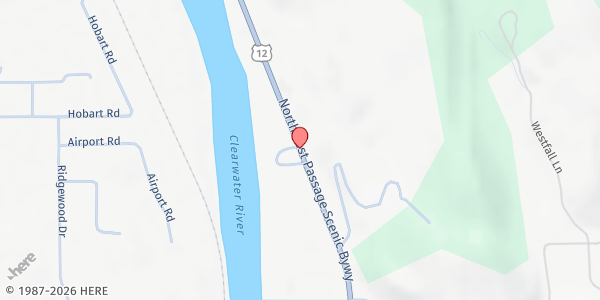 Map showing Kamiah Food Bank at 4224 Hwy. 12, East Kamiah, ID