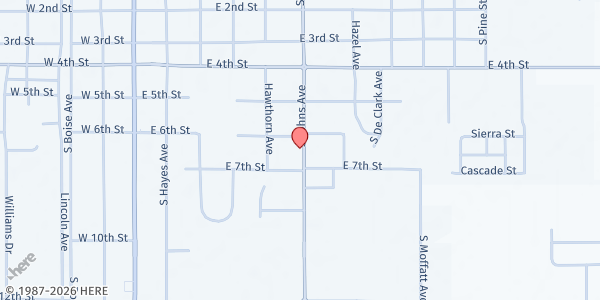 Map showing Gem County Senior Citizen Center - Food Distribution Center at 719 S Johns Ave, Emmett, ID