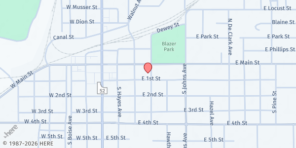 Map showing Star Food Bank - Gem Recovery at 115 S McKinley Ave, Emmett, ID