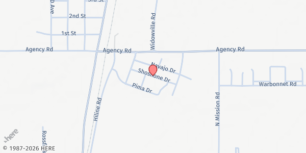 Map showing 477 Pantry at 75 Shoshone Dr., Fort Hall, ID