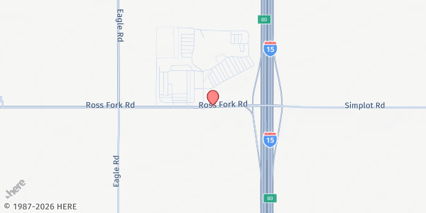 Map showing Bannock County Mobile Pantry - Fort Hall at 385 Bannock Trail Rd., Fort Hall, ID