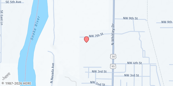 Map showing Corpus Christi Catholic Church at 900 NW 7th St, Fruitland, ID