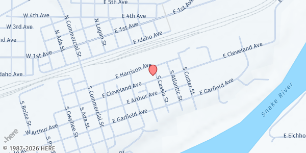 Map showing Three Island Pantry at 492 E Cleveland Ave, Glenn's Ferry, ID