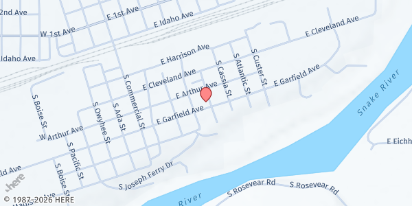 Map showing First Baptist Church at 461 S Oneida St, Glenns Ferry, ID