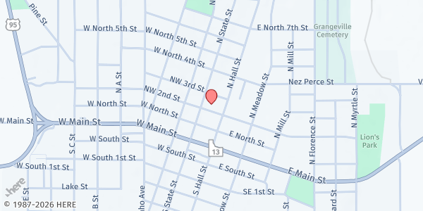 Map showing Community Action Partnership - Grangeville at We recently moved our Office to this new location, Grangeville, ID