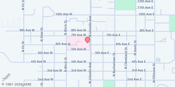Map showing St. Luke's Jerome at 709 N Lincoln Ave, Jerome, ID