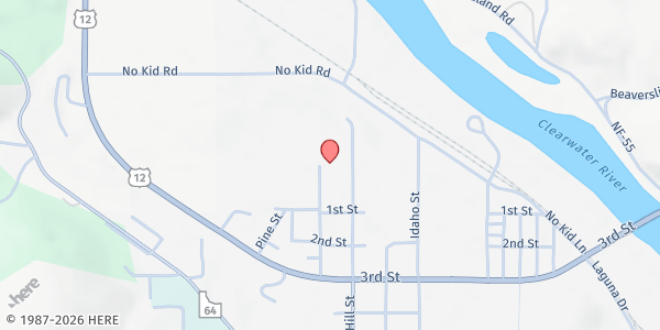 Map showing Kamiah Senior Center - Food Distribution Center at 125 N Maple St, Kamiah, ID