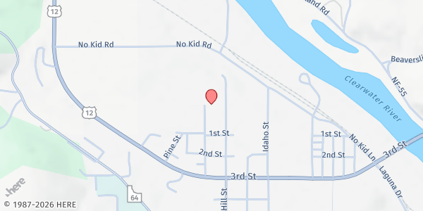 Map showing Kamiah Senior Citizens Society Inc at 125 N Maple St, Kamiah, ID