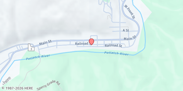 Map showing J K Senior Meals at 104 E 6th St, Kendrick, ID