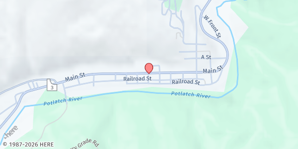Map showing JK Senior Meals at 104 E 6th St., Kendrick, ID