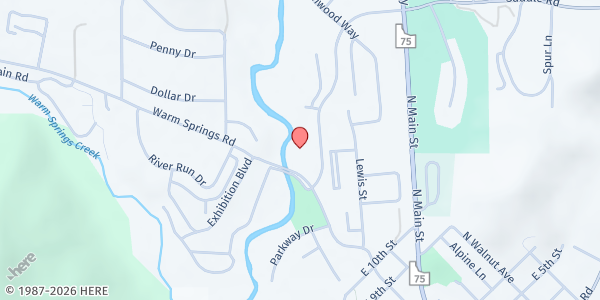Map showing Ketchum Community Dinners - Food Distribution Center at 100 Saddle Rd, Ketchum, ID