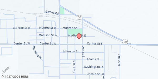 Map showing Rock Creek Food Pantry at 325 Madison St E, Kimberly, ID