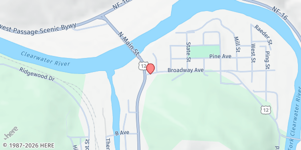 Map showing Idaho County Mobile Pantry - Kooskia at 4th Ave & Front Street, Kooskia, ID