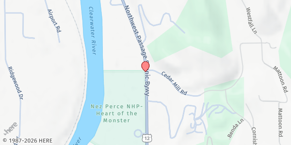 Map showing Kamiah Food Bank Inc. - Food Distribution Center at 4224 US-12, Kooskia, ID