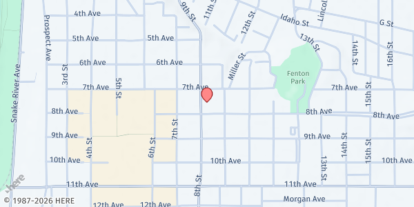 Map showing Episcopal Church of the Nativity at 731 8th Street, Lewiston, ID