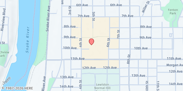 Map showing Lewis Clark State College Warrior Pantry at 500 8th Ave, Lewiston, ID