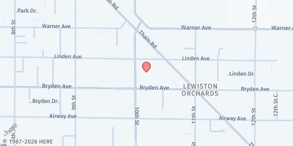 Map showing The Idaho Foodbank Lewiston Branch at 3331 10th Street, Lewiston, ID