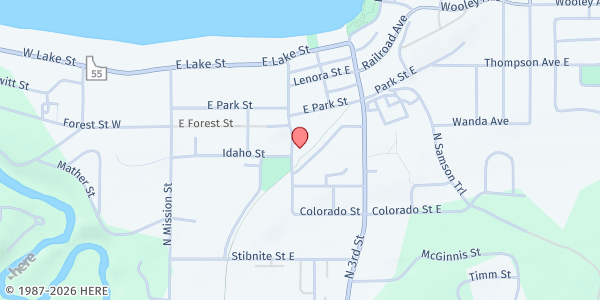 Map showing McCall Senior Citizens Center at 701 N 1st St, McCall, ID