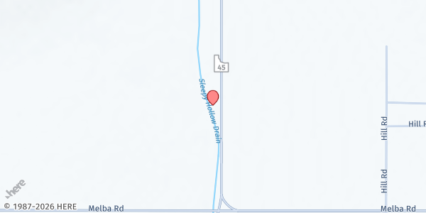 Map showing Melba Valley Worship Center at 1263 ID-45, Melba, ID