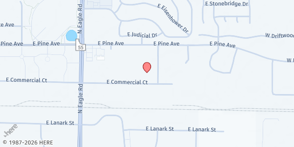 Map showing The Idaho Foodbank - Meridian at 3630 E Commercial Ct, Meridian, ID