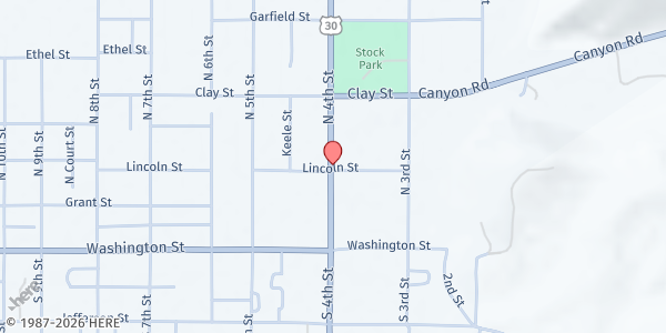 Map showing Bear Lake County Mobile Pantry – Montpelier at 320 N. 4th St., Montpelier, ID