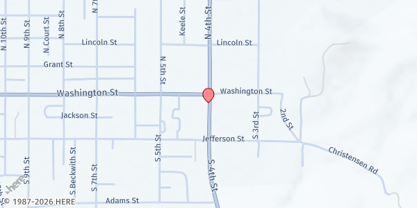 Map showing Bear Lake Senior Center at 115 S 4th St, Montpelier, ID