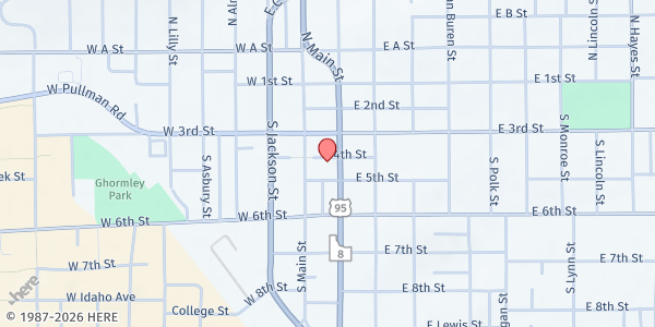 Map showing Opportunities Unlimited - Moscow at 119 S 4th, Moscow, ID