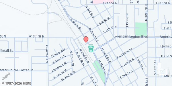 Map showing Calvary Chapel Fellowship of Mountain Home at 405 N Main Street, Mountain Home, ID