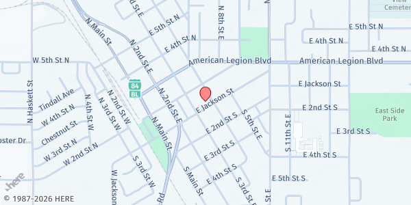 Map showing Society of Saint Vincent de Paul - Our Lady of Good Counsel - Food Distribution Center at 115 N 4th E St, Mountain Home, ID