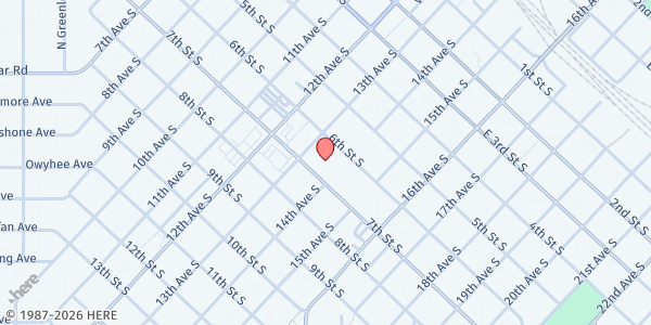 Map showing Care House Food Bank at 1321 6th St S, Nampa, ID