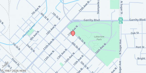 Map showing Good News Food Pantry at 1207 7th Street North, Nampa, ID