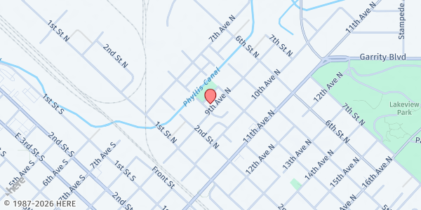 Map showing Vida Nueva Church at 309 9th Ave N, Nampa, ID