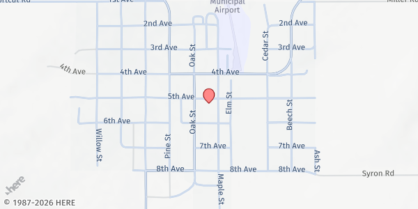 Map showing The Corner Cupboard at 504 5th Ave, Nez Perce, ID