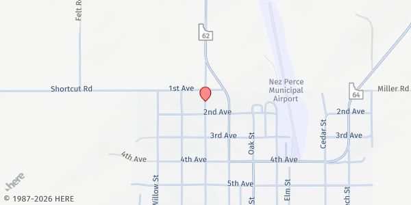 Map showing The Corner Cupboard at 503 C St., Nezperce, ID