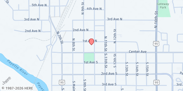 Map showing First Baptist Church at 15 N 10th St, Payette, ID